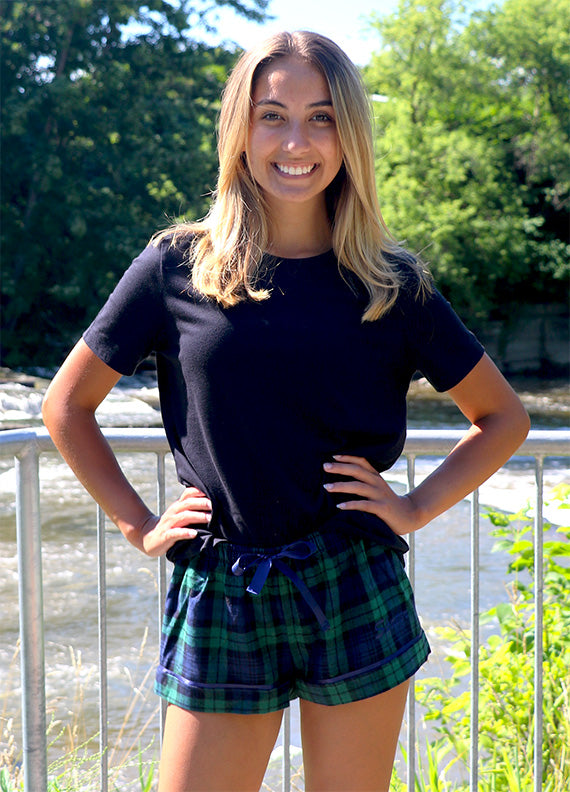 Skater Cuffed Flannel Shorts
