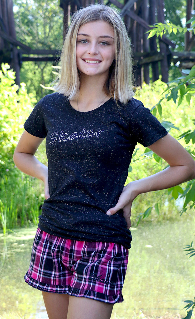 Skater Ruffle Flannel Shorts (Ladies)