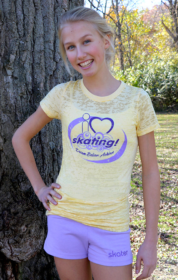 I Love Skating Burnout Tee (Ladies)