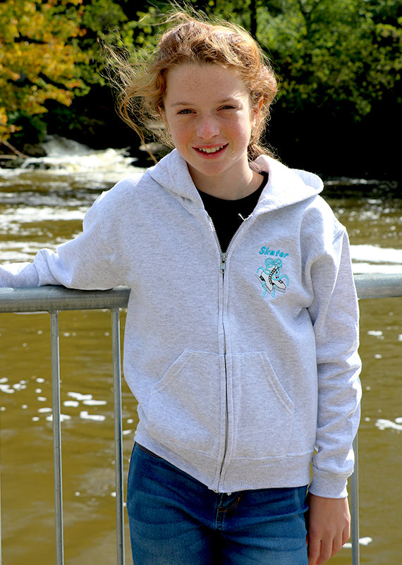 Skates and Ribbons Full-Zip Hooded Sweatshirt Jacket (Youth)