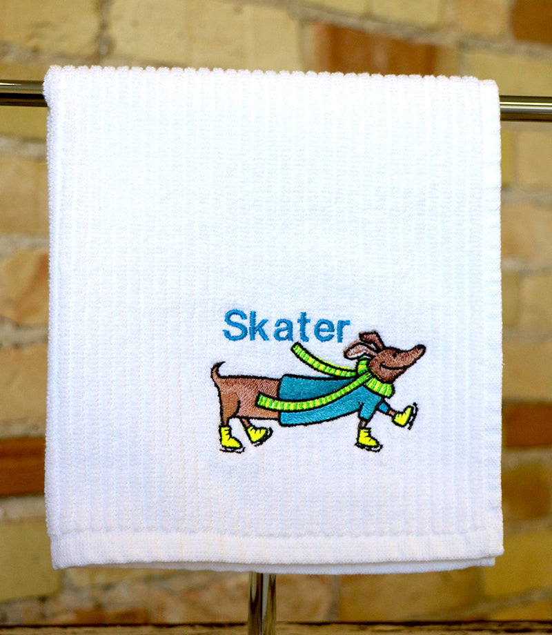 Dachshund Skating Towel
